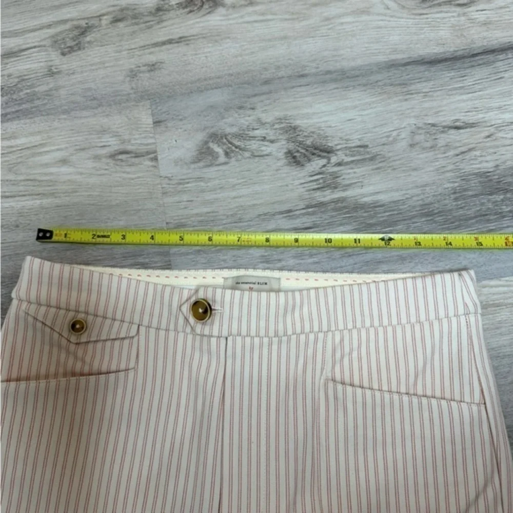 Anthropologie Essential Slim Pants Size 4 Red Cream Pinstripe Ankle Women